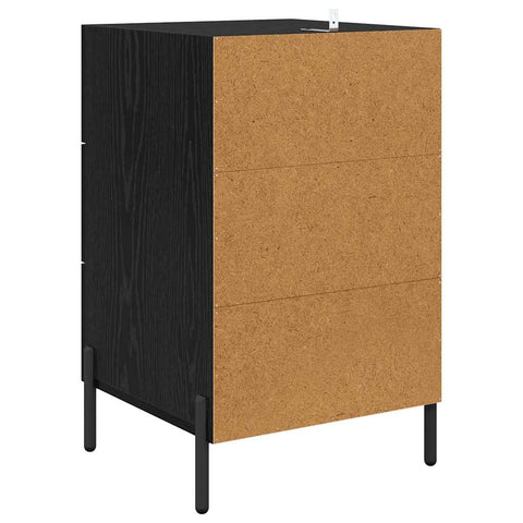 vidaXL Bedside Cabinet Black oak 40 x 40 x 66 cm Engineered wood