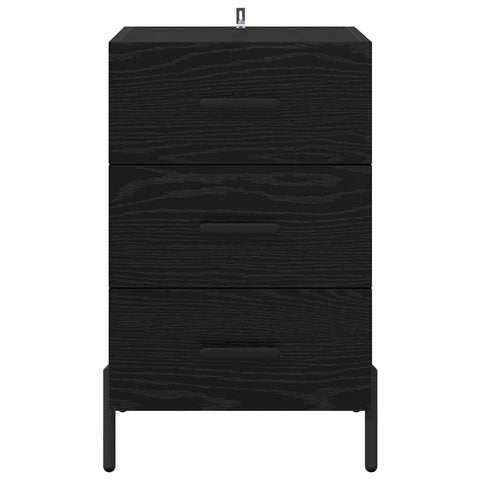 vidaXL Bedside Cabinet Black oak 40 x 40 x 66 cm Engineered wood