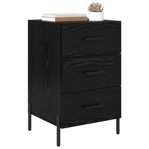 vidaXL Bedside Cabinet Black oak 40 x 40 x 66 cm Engineered wood