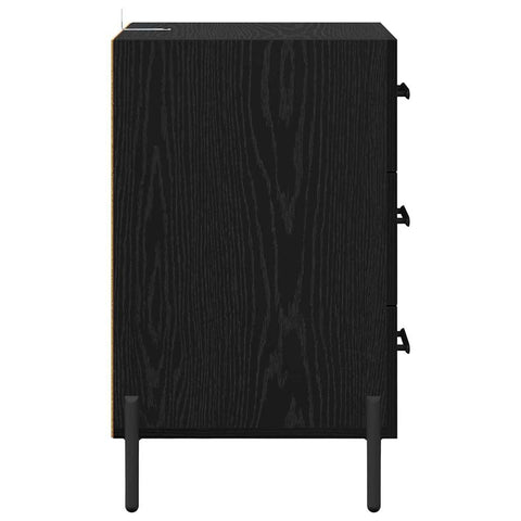 vidaXL Bedside Cabinet Black oak 40 x 40 x 66 cm Engineered wood