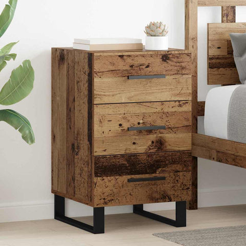 vidaXL Bedside Cabinet Old Wood 40 x 40 x 66 cm Engineered Wood