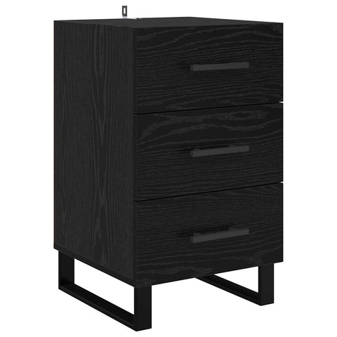 vidaXL Bedside Cabinet Black Oak 40 x 40 x 66 cm Engineered Wood