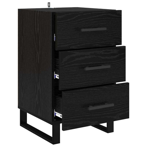 vidaXL Bedside Cabinet Black Oak 40 x 40 x 66 cm Engineered Wood