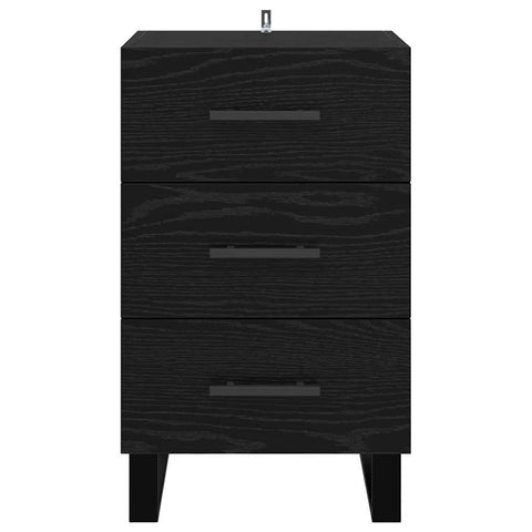vidaXL Bedside Cabinet Black Oak 40 x 40 x 66 cm Engineered Wood