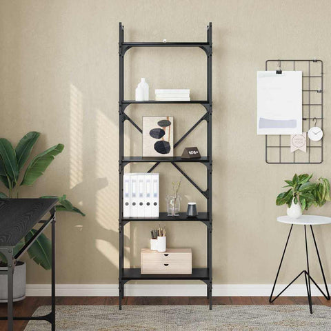 vidaXL Bookcase Black Oak 56 x 32 x 174 cm Engineered Wood