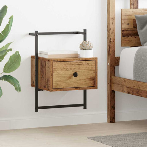 vidaXL Bedside Cabinet 2 pcs Old wood 35 x 30 x 51 cm Engineered wood