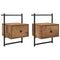 vidaXL Bedside Cabinet 2 pcs Old wood 35 x 30 x 51 cm Engineered wood