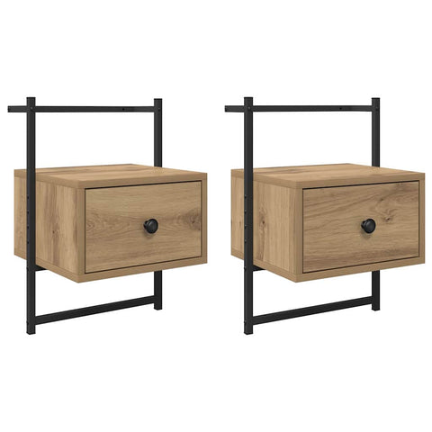 vidaXL Bedside Cabinet with Drawer 2 pcs Artisan oak 35 x 30 x 51 cm