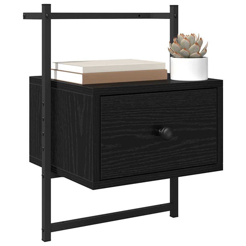 vidaXL Bedside Cabinet Black oak 35 x 30 x 51 cm Engineered wood