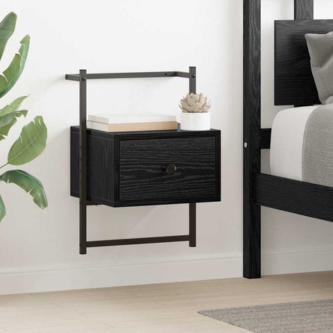 vidaXL Bedside Cabinet 2 pcs Black oak 35 x 30 x 51 cm Engineered wood