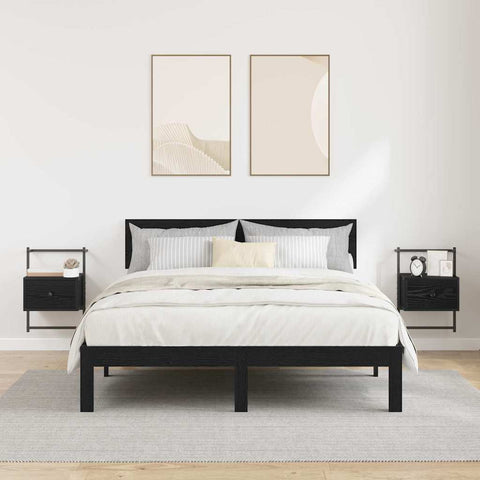 vidaXL Bedside Cabinet 2 pcs Black oak 35 x 30 x 51 cm Engineered wood