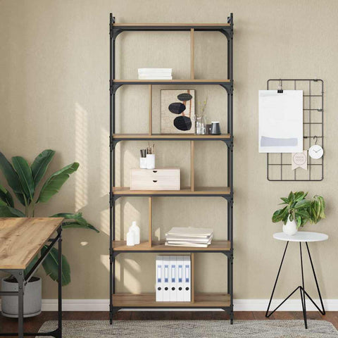 vidaXL Bookcase Artisan oak 76 x 32 x 192 cm Engineered wood