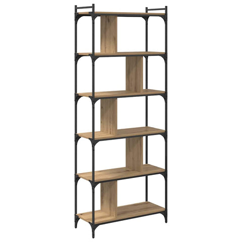 vidaXL Bookcase Artisan oak 76 x 32 x 192 cm Engineered wood