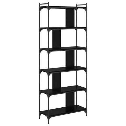 vidaXL Bookcase Black oak 76 x 32 x 192 cm Engineered wood