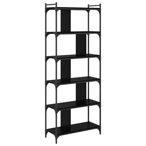 vidaXL Bookcase Black oak 76 x 32 x 192 cm Engineered wood