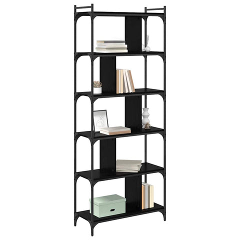 vidaXL Bookcase Black oak 76 x 32 x 192 cm Engineered wood