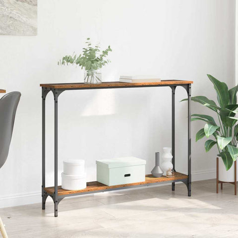 vidaXL Console Table Old Wood 100 x 23 x 15.5 cm Engineered Wood