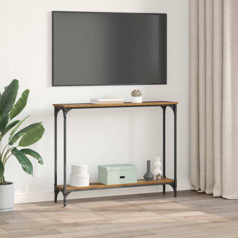 vidaXL Console Table Old Wood 100 x 23 x 15.5 cm Engineered Wood
