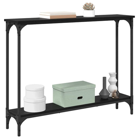 vidaXL Console Table Black Oak 102 x 23 x 15.5 cm Engineered Wood