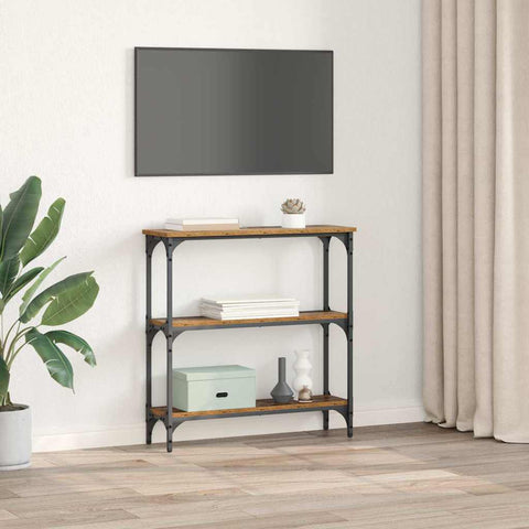 vidaXL Console Table with Shelf Old wood 75 x 22.5 x 75 cm