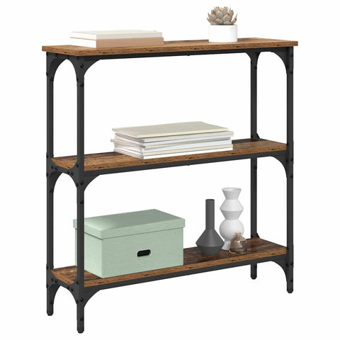 vidaXL Console Table with Shelf Old wood 75 x 22.5 x 75 cm