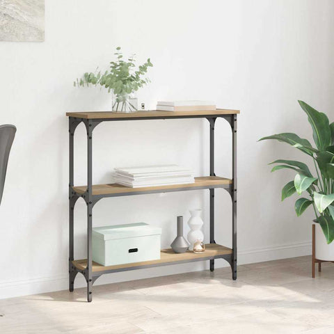 vidaXL Console Table with Shelf Artisan oak 75 x 22.5 x 75 cm