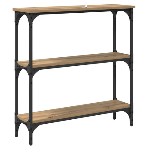 vidaXL Console Table with Shelf Artisan oak 75 x 22.5 x 75 cm
