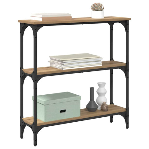 vidaXL Console Table with Shelf Artisan oak 75 x 22.5 x 75 cm