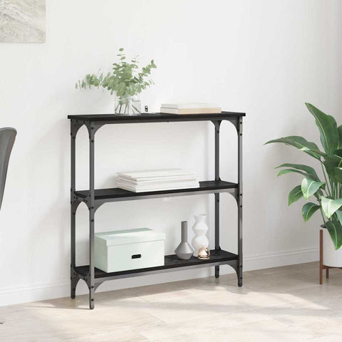 vidaXL Console Table with Shelf Black oak 75 x 22.5 x 75 cm