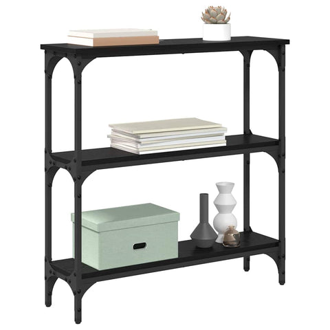 vidaXL Console Table with Shelf Black oak 75 x 22.5 x 75 cm