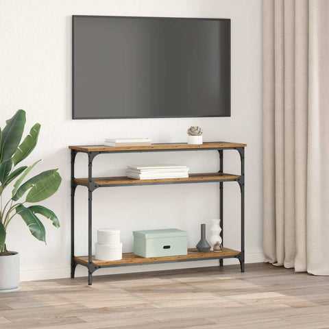 vidaXL Console Table Old Wood 100 x 29 x 75 cm Engineered Wood