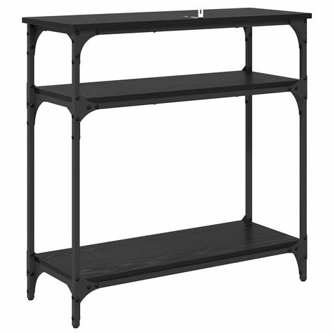 vidaXL Console Table Black Oak 75 x 29 x 75 cm Engineered Wood