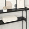 vidaXL ConsoleTable Black oak 145x22.5x75cm Engineered Wood