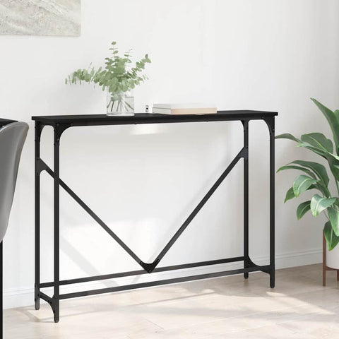 vidaXL Console Table Black oak 102 x 22.5 x 75 cm Engineered wood