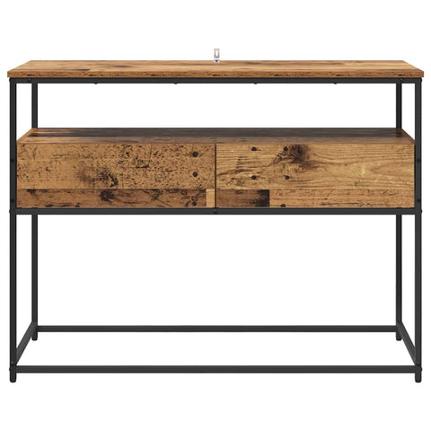 vidaXL Console Table with Drawer Old Wood 100 x 40 x 75 cm