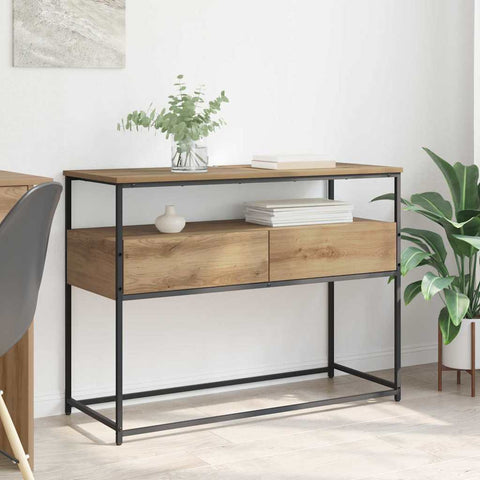 vidaXL Console Table with Drawer Artisan Oak 100 x 40 x 75 cm