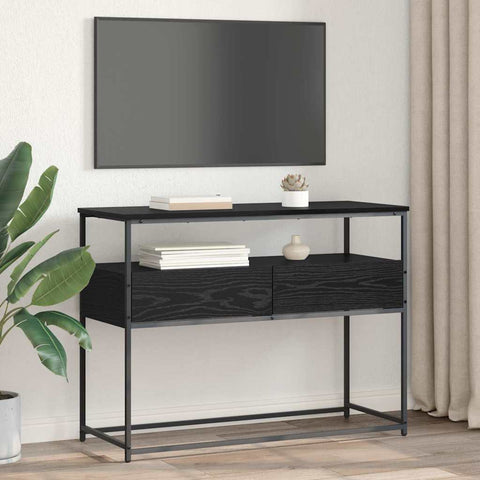 vidaXL Console Table with Drawer Black Oak 100 x 40 x 75 cm