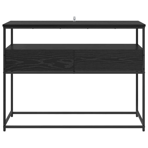 vidaXL Console Table with Drawer Black Oak 100 x 40 x 75 cm