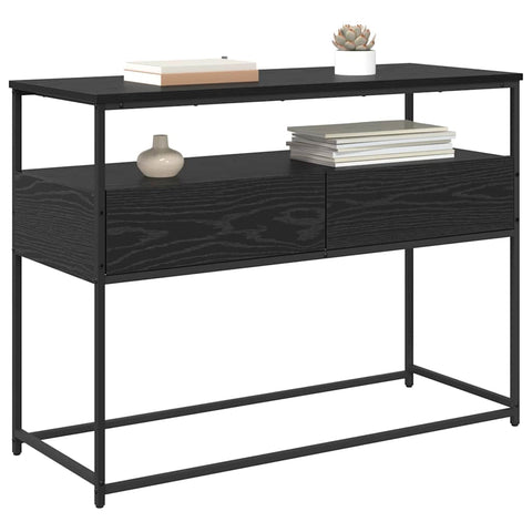 vidaXL Console Table with Drawer Black Oak 100 x 40 x 75 cm