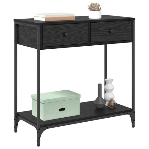 vidaXL Console Table Black Oak 75 x 34.5 x 75 cm Engineered Wood