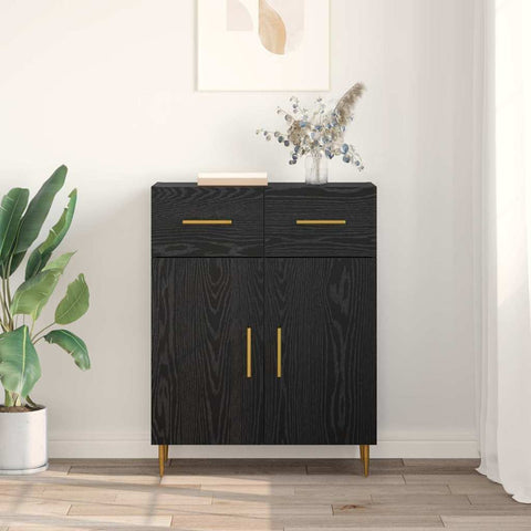 vidaXL Sideboard Black Oak 69.5 x 34 x 90 cm Engineered Wood