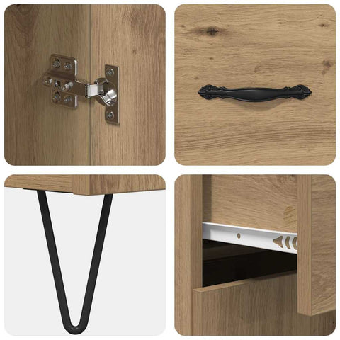 vidaXL Sideboard Artisan Oak 69.5 x 34 x 90 cm Engineered Wood