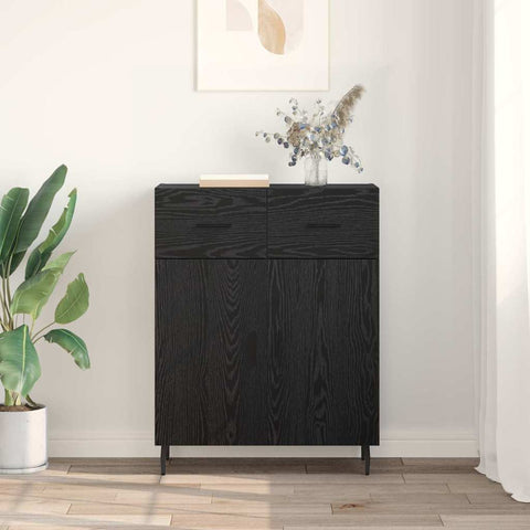 vidaXL Sideboard Black Oak 69.5 x 34 x 90 cm Engineered Wood