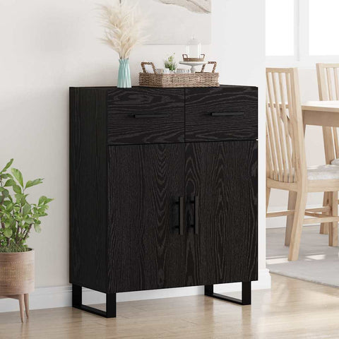 vidaXL Sideboard Black Oak 69.5 x 34 x 90 cm Engineered Wood