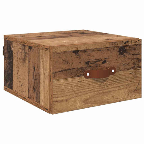 vidaXL Wall-mounted Bedside Cabinet Old Wood 35 x 35 x 20 cm
