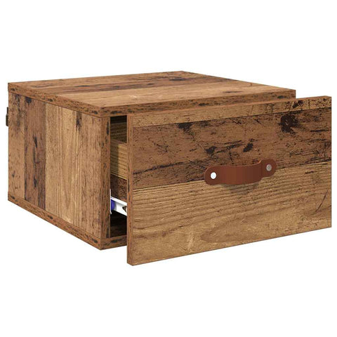 vidaXL Wall-mounted Bedside Cabinet Old Wood 35 x 35 x 20 cm