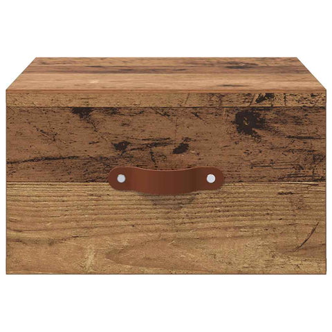 vidaXL Wall-mounted Bedside Cabinet Old Wood 35 x 35 x 20 cm