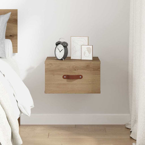vidaXL Wall-mounted Bedside Cabinet Artisan Oak 35 x 35 x 20 cm