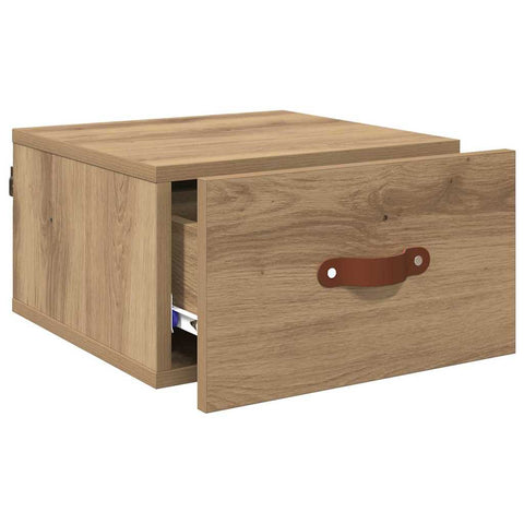 vidaXL Wall-mounted Bedside Cabinet Artisan Oak 35 x 35 x 20 cm