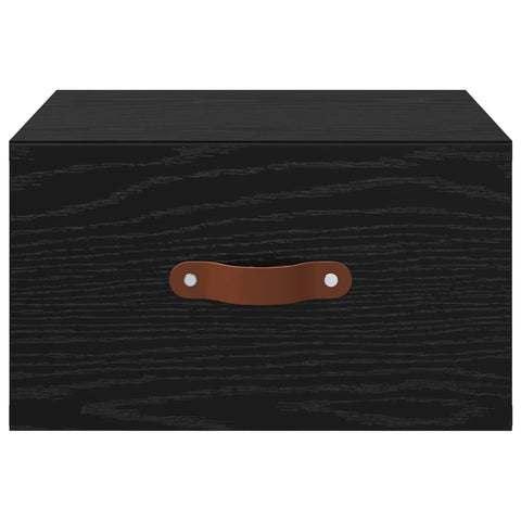 vidaXL Wall-mounted Bedside Cabinet Black Oak 35 x 35 x 20 cm